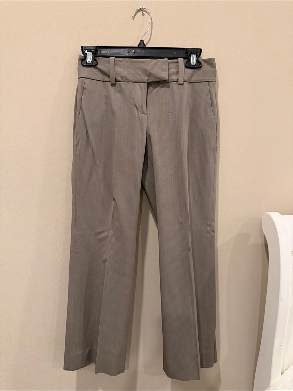 Ann Taylor Neutral Taupe-Waist Classic Trousers